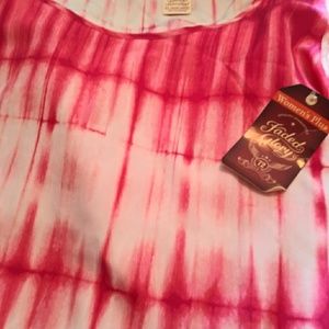 Womans 4x pink tye dye tank